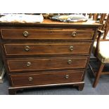 A 19th century mahogany chest of drawers, with satinwood stringing, 81cm x 89cm w x 51cm d