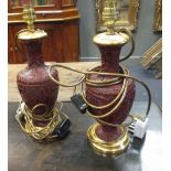 A pair of Cinnibar lacquer table lamps (2)