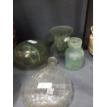 Four Roman style glass bottles (4)