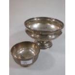 A silver rose bowl of moulded outline on a conforming foot, 17cms, Birmingham 1936, 13ozs &