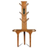 A pitch pine hall stand,
