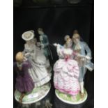 Four Royal Worcester limited edition figures from 'The Age of Courtship' collection (4)