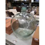 Large glass globular vase and cover