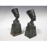 A pair of Egyptian brittania metal souvenir figures of Pharoes (2)