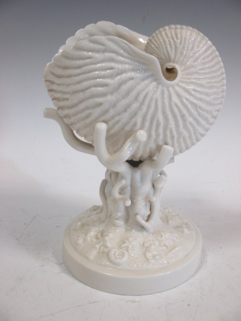 A Belleek Conch shell vase,