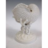 A Belleek Conch shell vase,