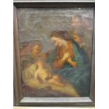 18th century Italian School, Madonna and child, oil on canvas, 40cm x 31cm
