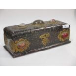 A mid 19th century French serpentine giltmetal and hardstone mounted glove box