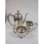 An Art Deco style three piece coffee set (Coffee pot unmarked)**