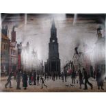 L.S. Lowry, (British 20th century), The market place 1935, print