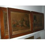 A set of four late-Victorian oak frames containing hunting scenes(AF)