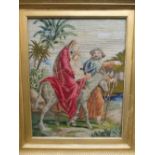 M A Ellis (British, 19th Century), The Flight into Egypt - tapestry, 49 x 78cm