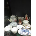 Items of 18th century and later Chinese porcelain to include a teapot and cover, milk jug,