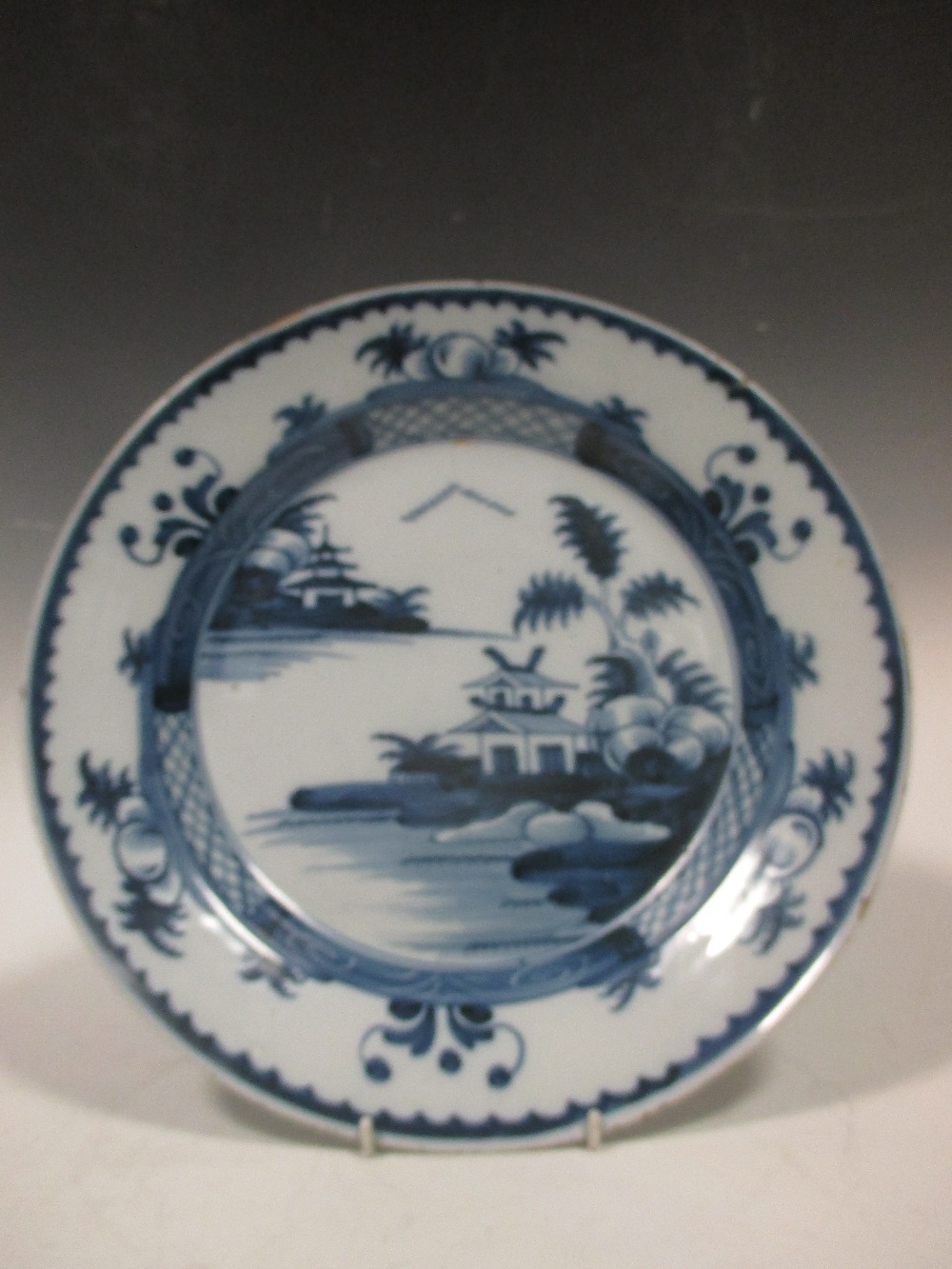 An 18th century Lambeth Delft blue and white dish