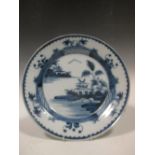 An 18th century Lambeth Delft blue and white dish