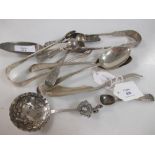 A quantity of assorted flatware including:- a Victorian Old English pattern dessert spoon, London