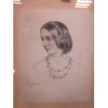 James Edwinton, Head and Shoulders, Portrait of a Young Woman, graphite