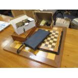A Staunton type chess set and various others