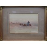 Charles Whymper, An Arab girl herding sheep, signed lower left "C Whymper", watercolour, 16 x 24cm