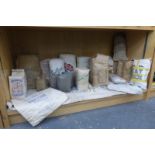 A quantity of early packaging from a grocer's store including custard powder packets, Spillers,