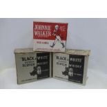 Two "Black & White" blended Scotch Whisky original cardboard delivery boxes and another for