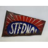 A Sternol partial double sided enamel sign with hanging flange, 21 x 14 1/2".