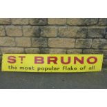 A St. Bruno "the most popular flake of all" rectangular enamel sign, 60 x 10 1/2".