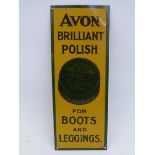 An Avon Brilliant Polish part pictorial tin fingerplate, 3 x 8".