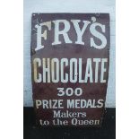 A large Fry's Chocolate "300 Prize Medals" Makers to the Queen rectangular enamel sign, 36 x 60".