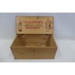 A wooden Teacher's "Highland cream" Whisky wooden dispensing box.