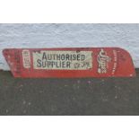 A "Super Dry" Authorised Supplier Co. Jpn steel sign, 55 x 12 3/4".