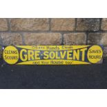 A "Gre-Solvent" rectangular enamel sign, 40 x 7 3/4".