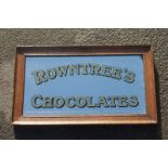 A Rowntree's Chocolates rectangular advertising mirror set within an oak frame, 19 1/2 x 11 1/4".