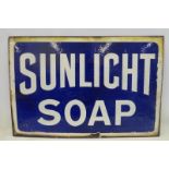 An early Sunlight Soap rectangular enamel sign, 36 x 24".