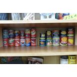 A selection of grocery tins featuring various brands and products including Salmon, Mackerel and