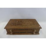 A Dewhurst's "Sylko" Machine Twist oak two drawer counter top dispensing box with gilded lettering