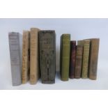 An assortment of volumes including "The Open Air" by Richard Jefferies 1885, "Insect Life" by C.A.