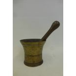 A large 19th Century brass pestle and mortar.
