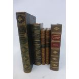 An assortment of volumes including "Cathedrals of England and Wales" by T.F. Bumpas, "Wanderings