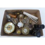 A box of mixed collectables including lidded pots, a gilded sovereign case etc.