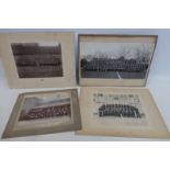 Four large format photographs mounted on board including the Staff College 1908 Quetta.