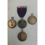 Four silver medals and medallions including Royal Military Police and the Queens Own Royal West Kent