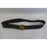 A late 19th century Royal Navy belt with a gilt buckle.