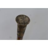 A silver topped Royal Welsh Fusiliers R.W.F. swagger stick.