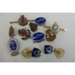 Ten Royal Navy sweetheart brooches, lapel badges and cufflinks.