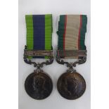 A India General Service Medal pair consisting of George V with N.W.F. 1935 clasp to 808496 GNR. A.E.