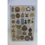 A display of 31 mainly military badges.