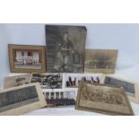 Ten large format photographs, some mounted on card, including 1932 Somerset Light Infantry, Army Air