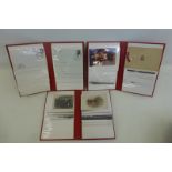 Three albums of military photographs, postcards, Christmas cards and B.F.P.O. first day covers.