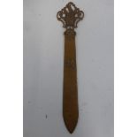 A brass trench art paperknife.